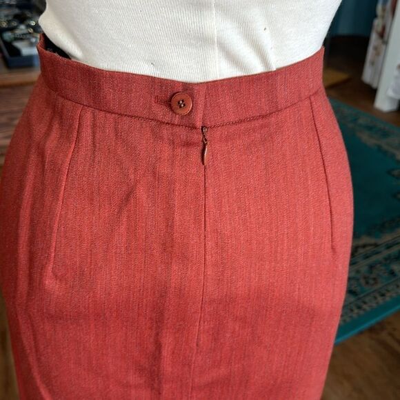 Givenchy Couture Rust Tweed Pencil Skirt Size Med( See Measurement..no size tag) - Picture 7 of 11
